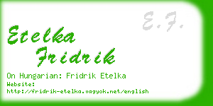 etelka fridrik business card